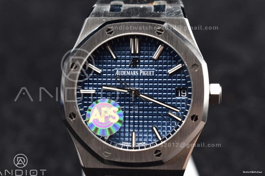 Textured SS 445 Dial Super Best 15500 1:1 Royal Edition 41mm on APSF Clone Lightweight A4302 Bracelet Blue SS Oak 0112